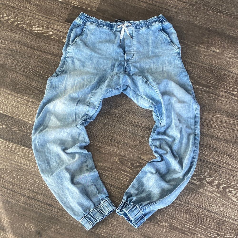 Zanerobe Light Blue Relaxed Fit Joggers Jeans 34 Street Casual Relaxed Travel